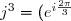 j^3=(e^{i\frac{2\pi}{3}})^3=e^{i2\pi}=1